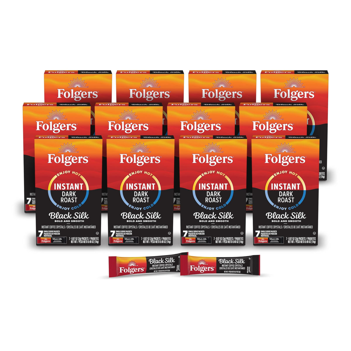 Black Silk Instant Coffee Packets 7 Count Pack of 12 P234