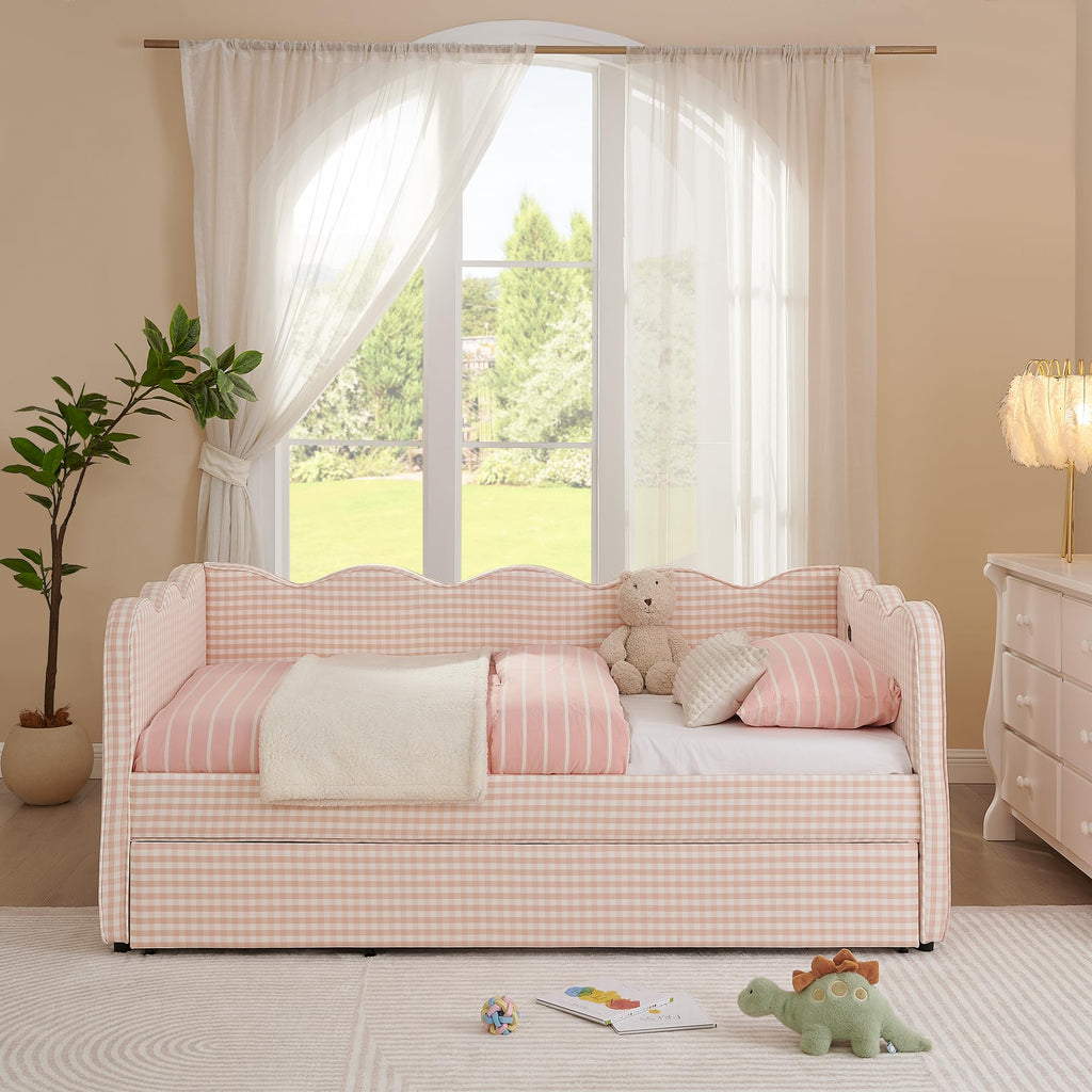 Twin to King Upholstered Daybed with Pop Up Trundle Bed Z243