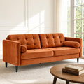 80" Velvet Sofa with Solid Wood Legs F49931