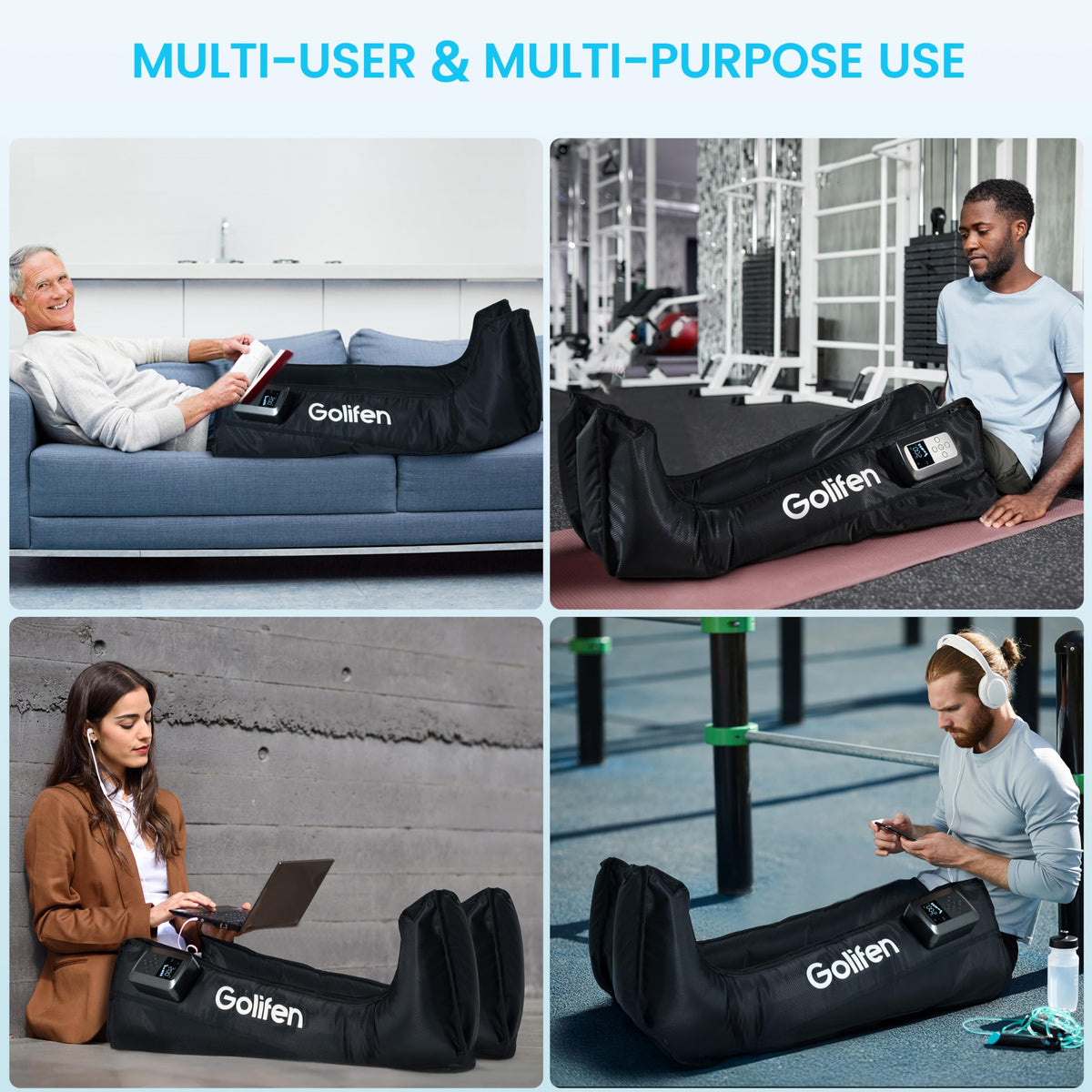 Cordless Leg Compression Massager with 5 Air Chambers U55714
