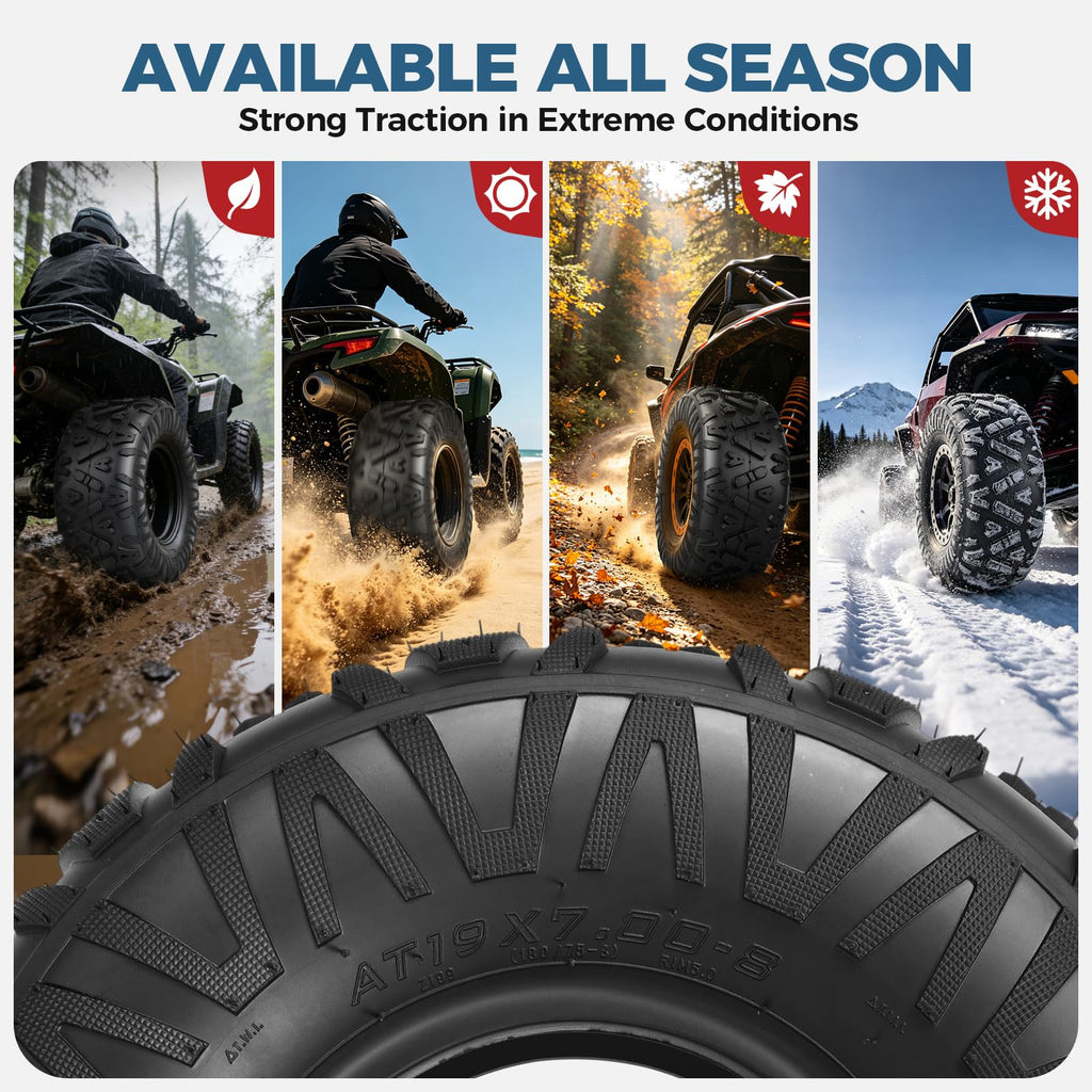19x7-8 4-Ply All Terrain ATV/UTV Tires Set of 2 M827307