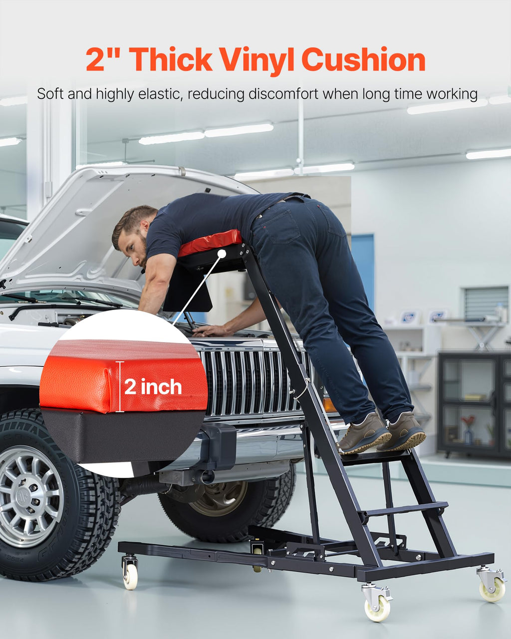 Padded Automotive Creeper with 4 Swivel Wheels B19570