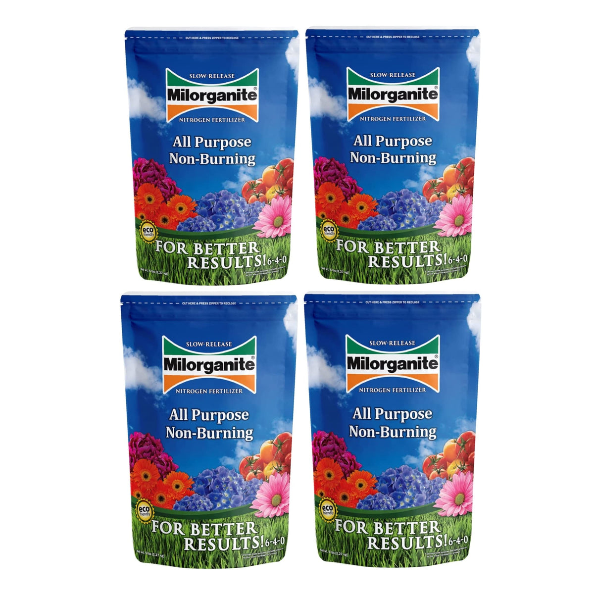 Slow-Release Nitrogen 6-4-0 Fertilizer, 5 Pound Bag (Pack of 4) N33718
