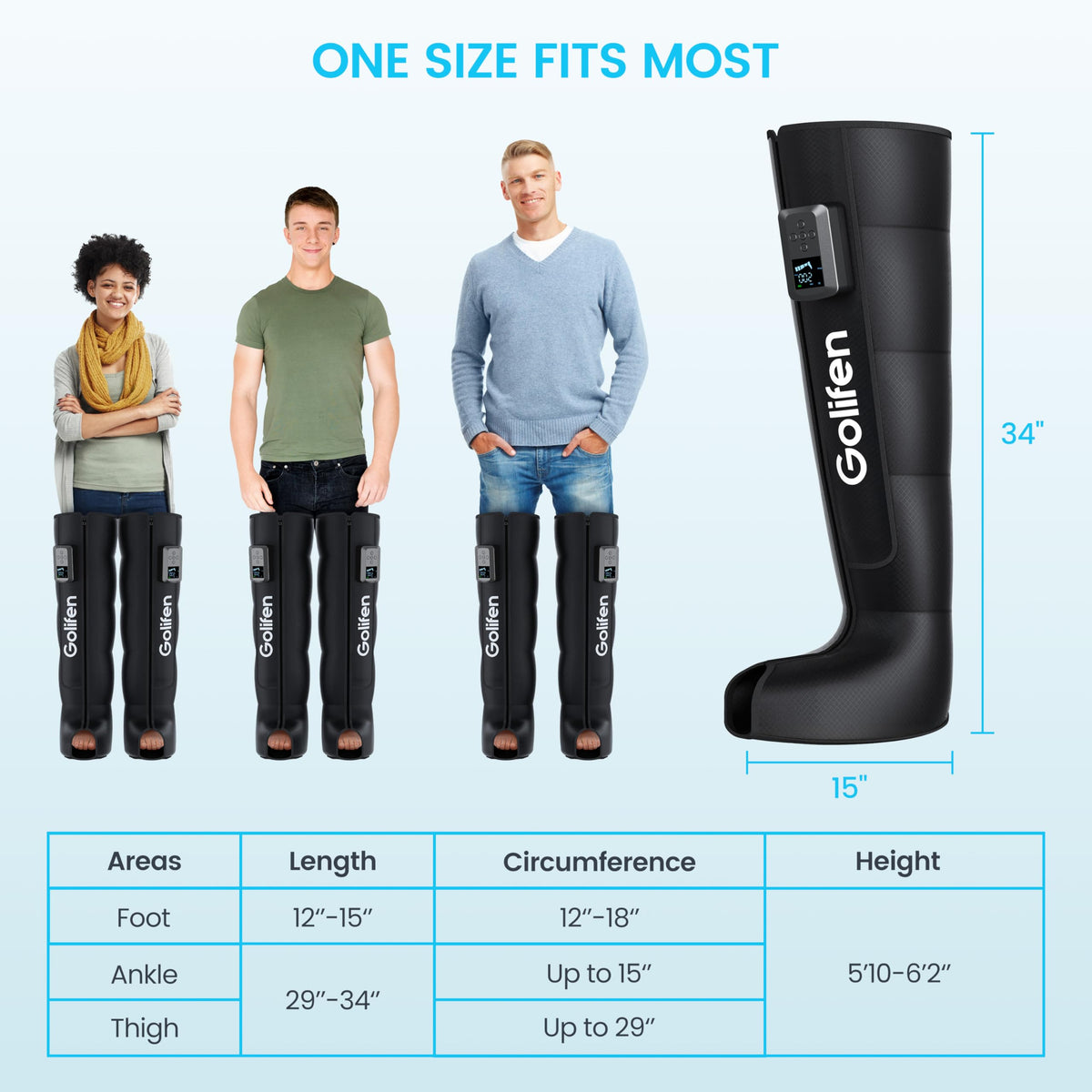 Cordless Leg Compression Massager with 5 Air Chambers U55714