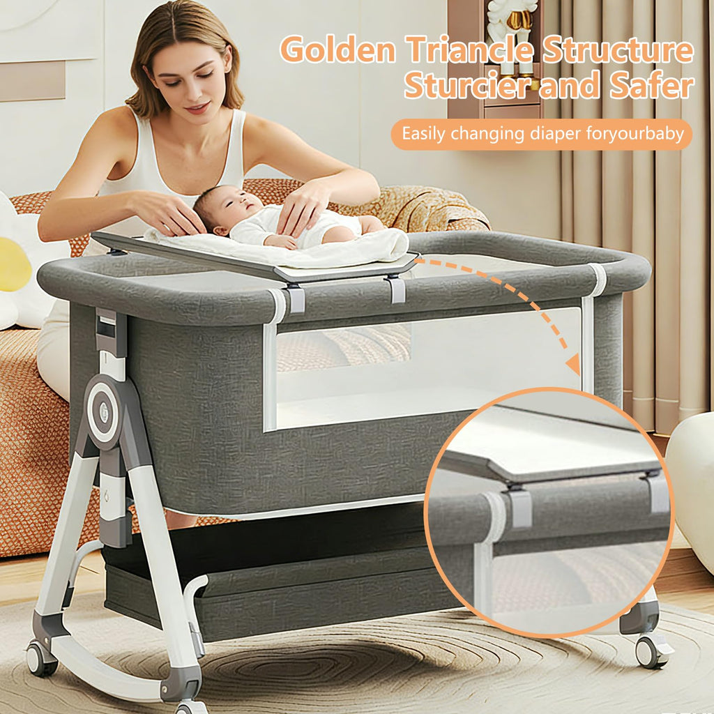 4 in 1 Baby Bassinet Bedside Sleeper with Wheels and Mattress P78944