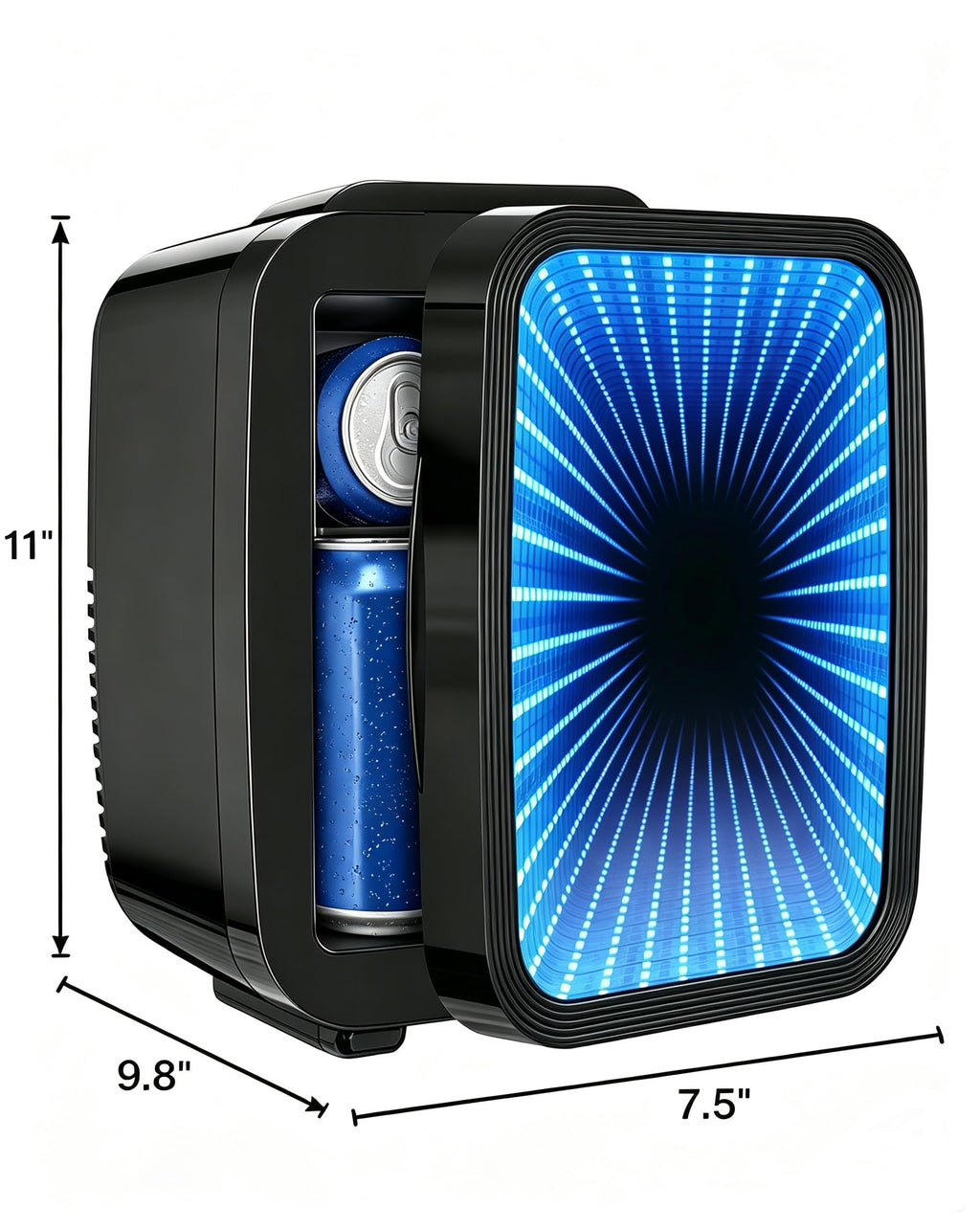 4L/6 Can Compact Fridge with LED Mirror Light E753