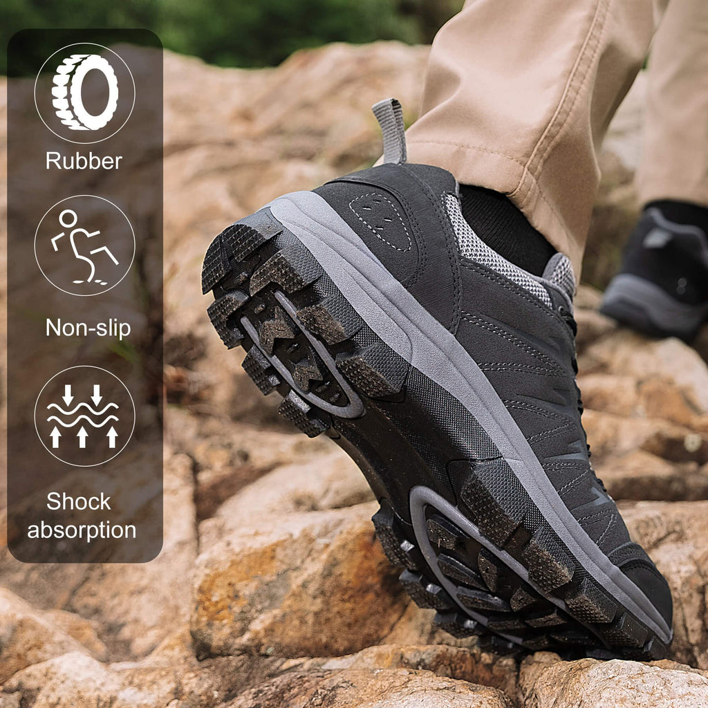 Men's Waterproof Leather Low Top Hiking Shoes D248