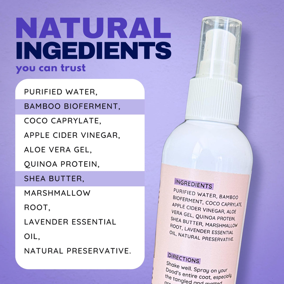 Dog Detangler Spray Leave-in Conditioner 8 oz J801058