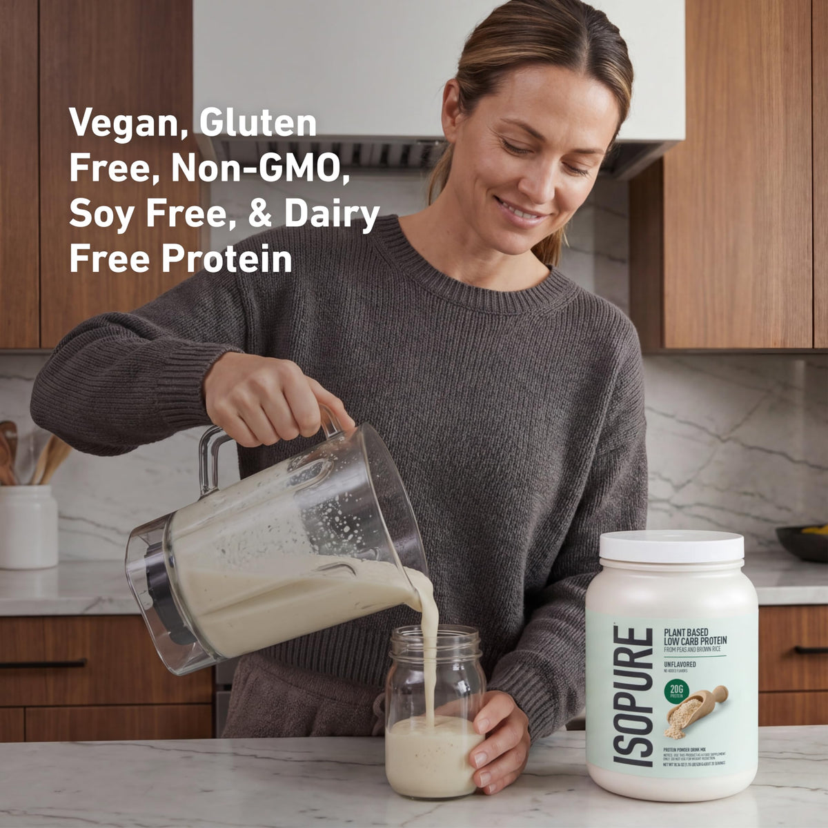 Plant-Based Protein Powder 20g Pea and Rice Protein Unflavored 20 Servings R299