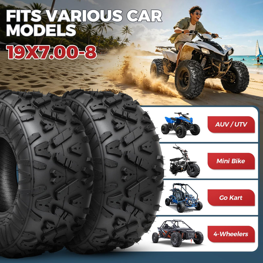 19x7-8 4-Ply All Terrain ATV/UTV Tires Set of 2 M827307