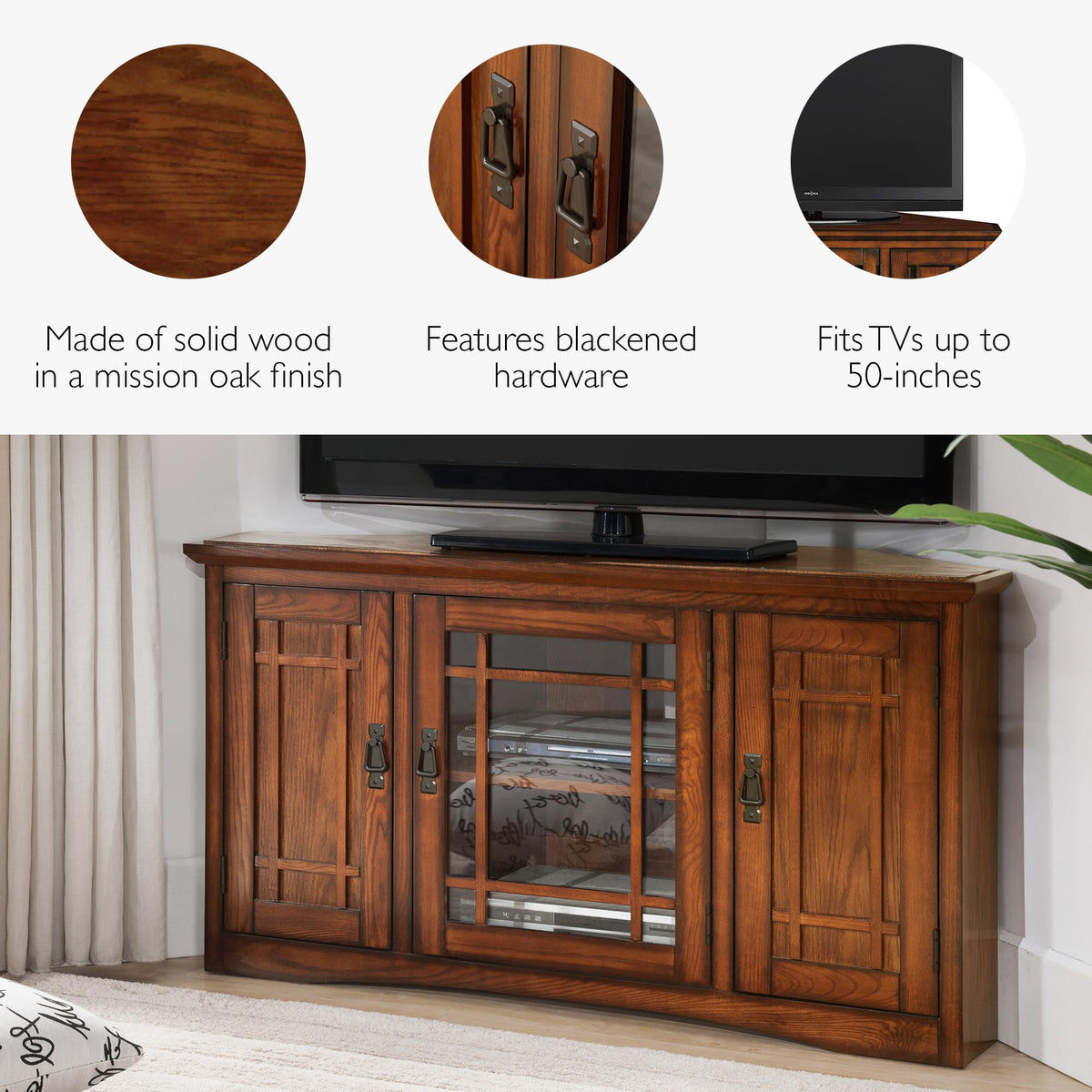Mission Oak Corner TV Stand E101