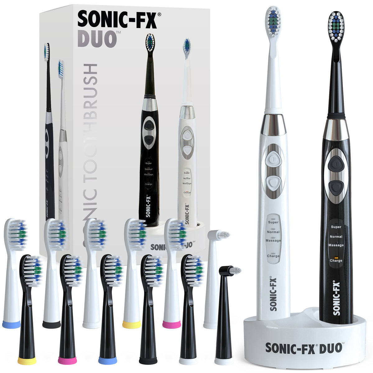 Rechargeable Electric Toothbrush Set with 14 Brush Heads E37323
