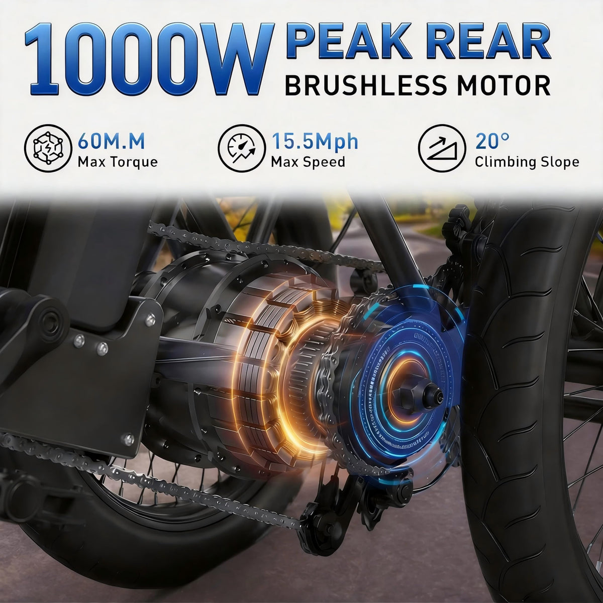 Folding Electric Tricycle 1000W 48V 18" Tire D17126
