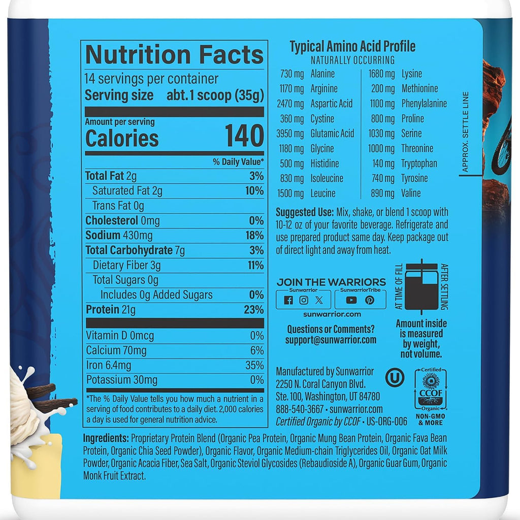 Organic Vanilla Protein 17.44 OZ K16560