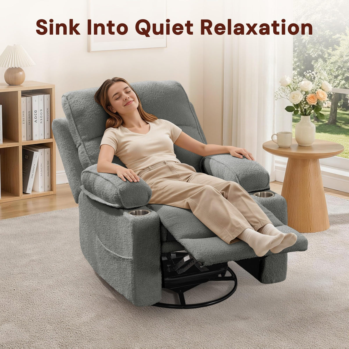 360° Swivel Rocker Recliner Chair with Cup Holders X241