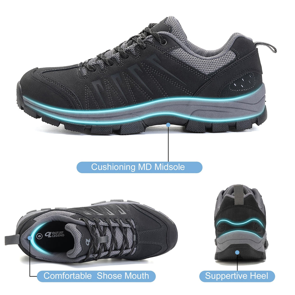 Men's Waterproof Leather Low Top Hiking Shoes D248