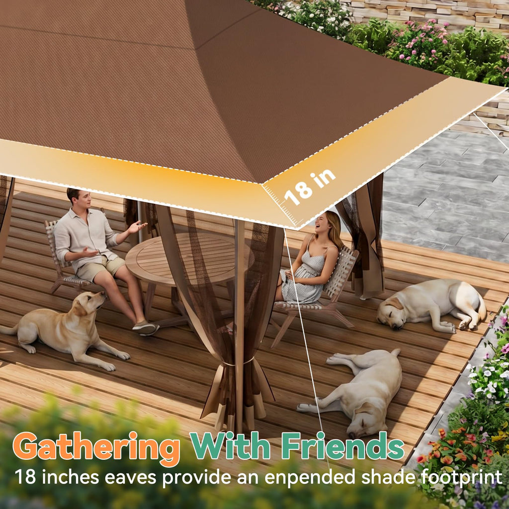 12x20 Pop Up Gazebo with Mosquito Netting B85014