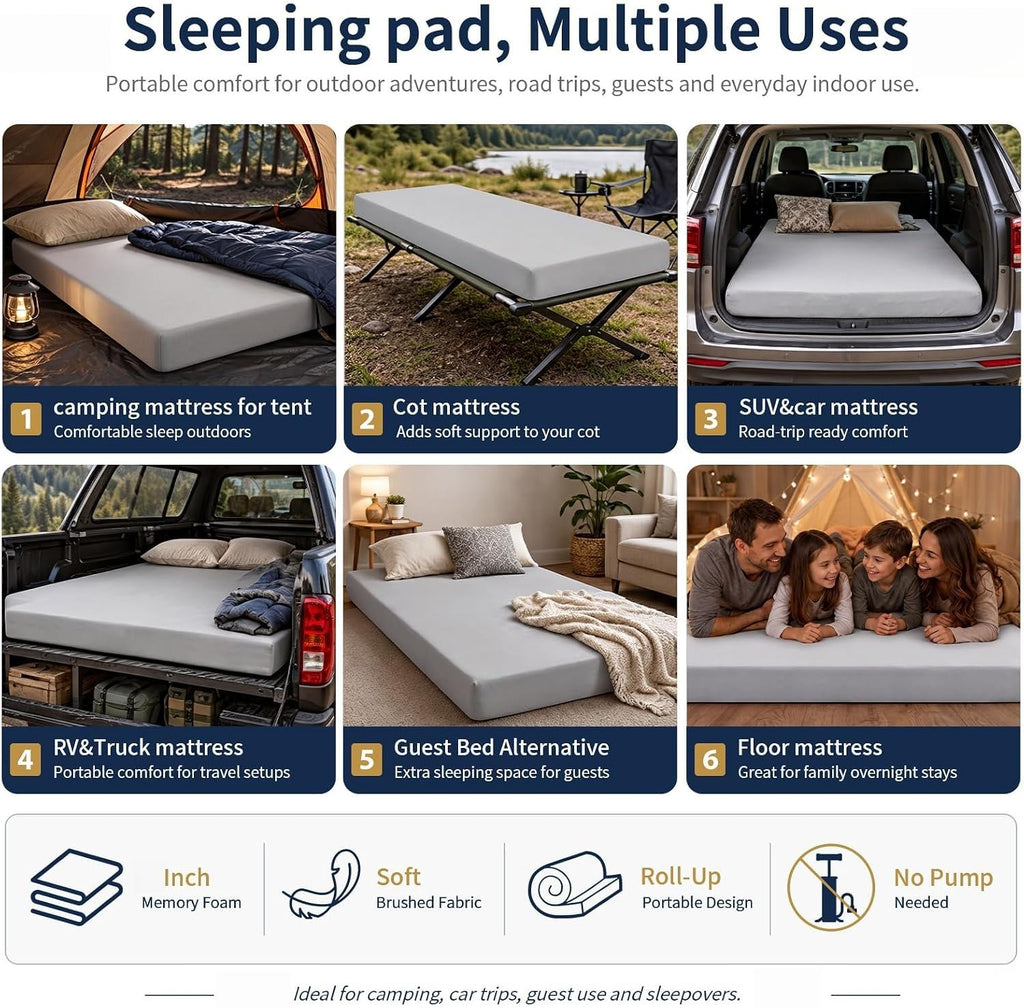 5 Inch Twin Size White Gel Memory Foam I524