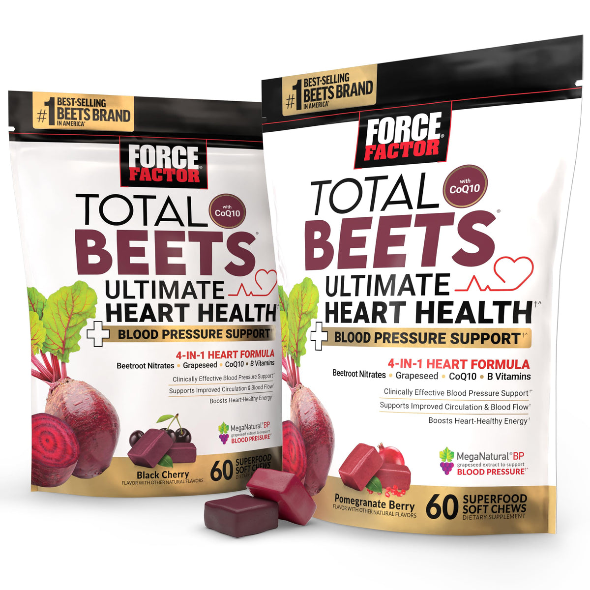 Total Beets Heart Health Blood Pressure Support Chews with CoQ10, 60 Soft Q9191