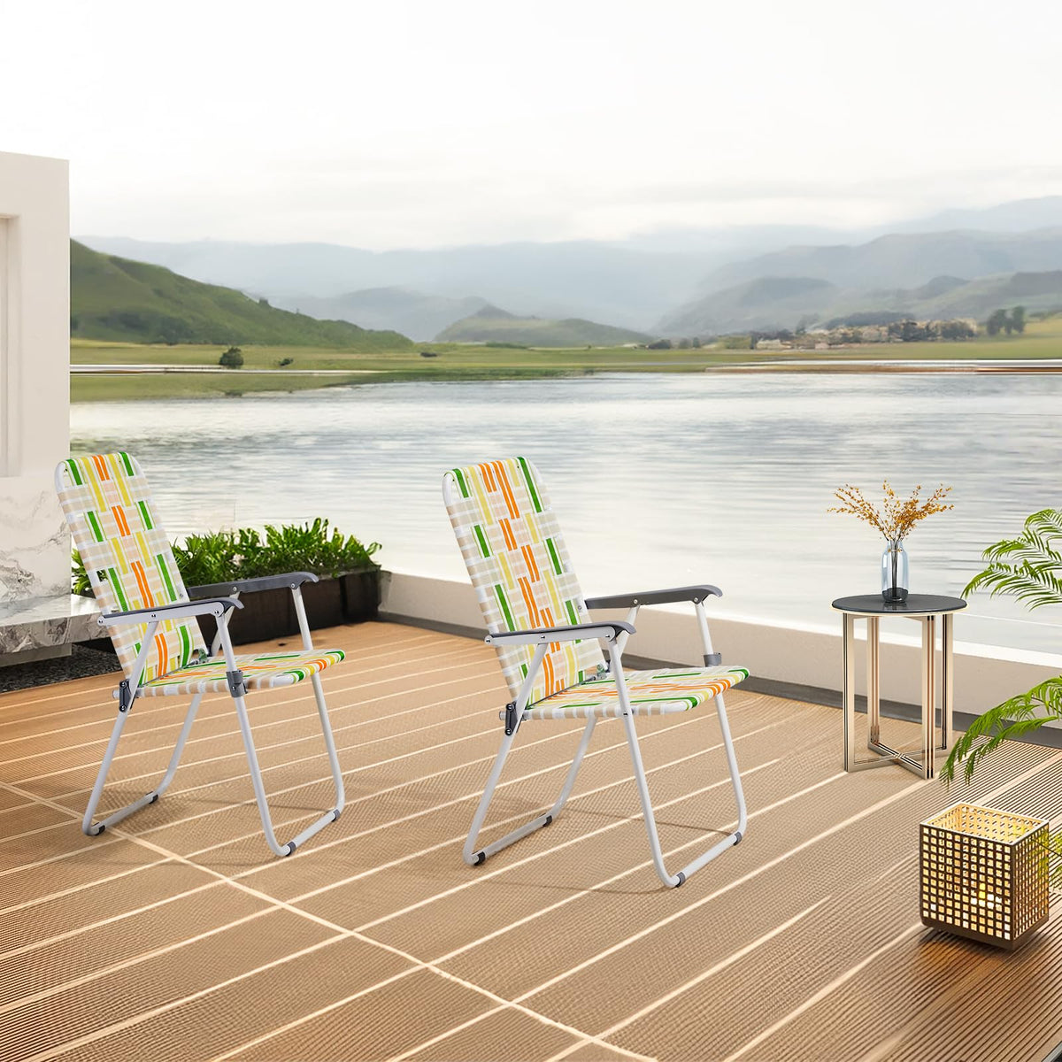 Oversized Webbed Folding Lawn Chairs 2 Pack E998206