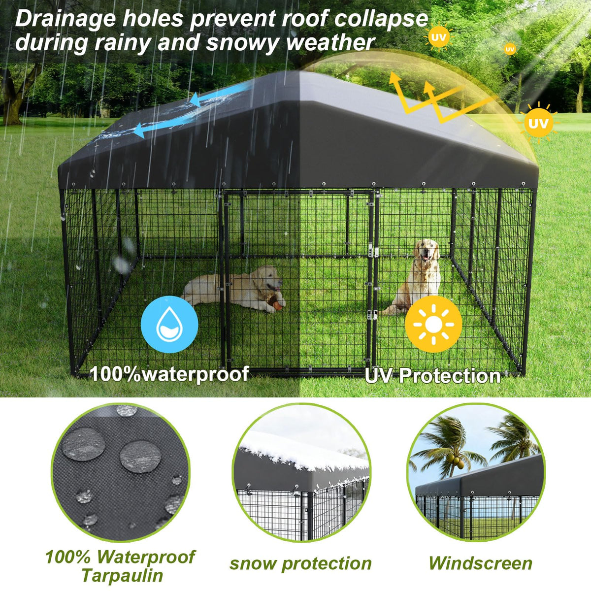 10 x 10 x 6 FT Outdoor Dog Kennel H2442