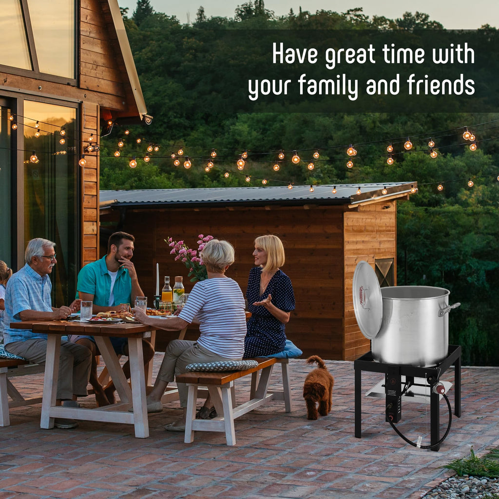 60QT Seafood Boil Pot with Basket and Burner M24121