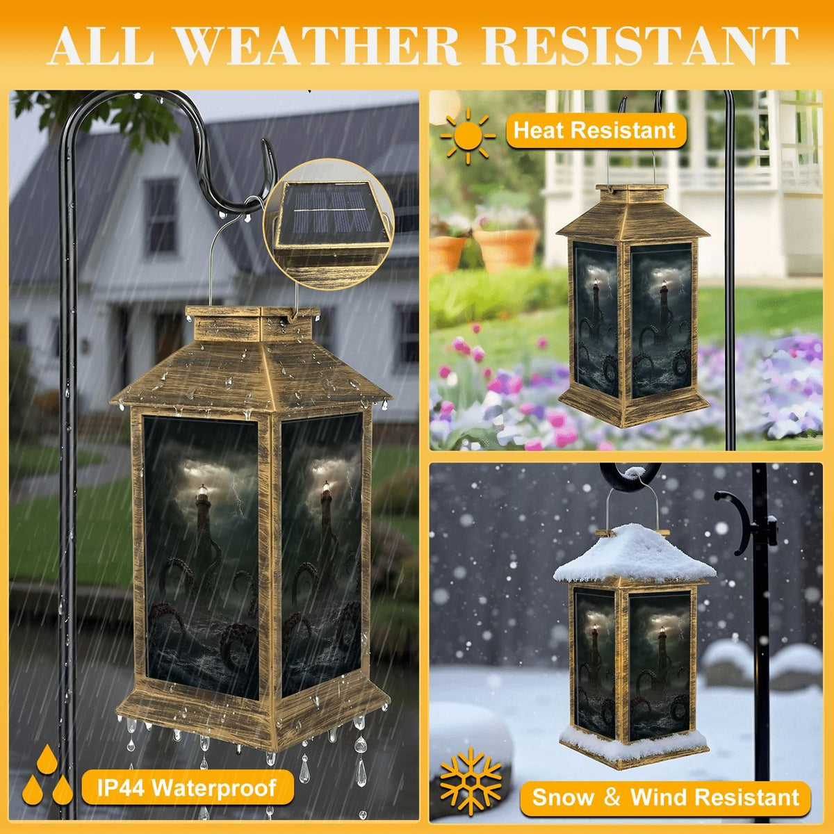Waterproof Solar Powered Outdoor Hanging Lantern J311