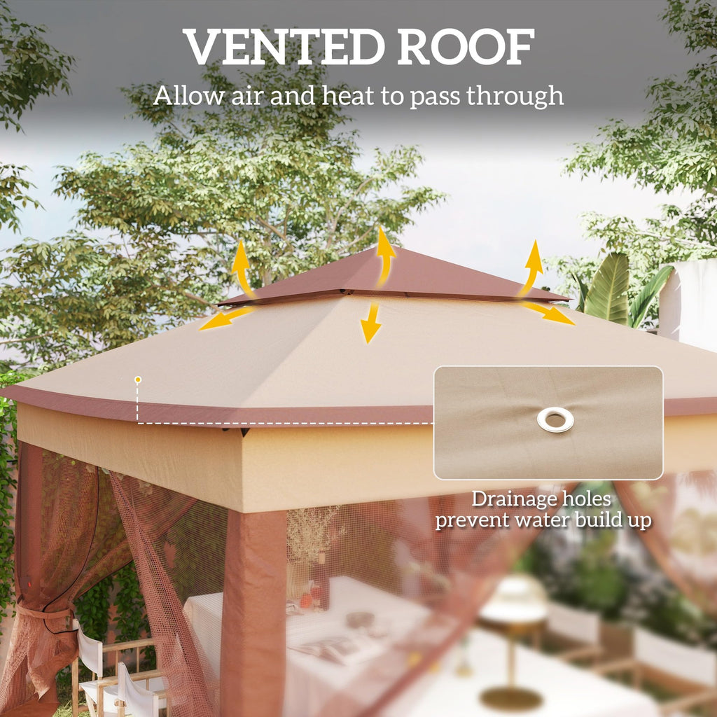 11' x 11' Pop Up Canopy with Removable Zipper Netting F1274