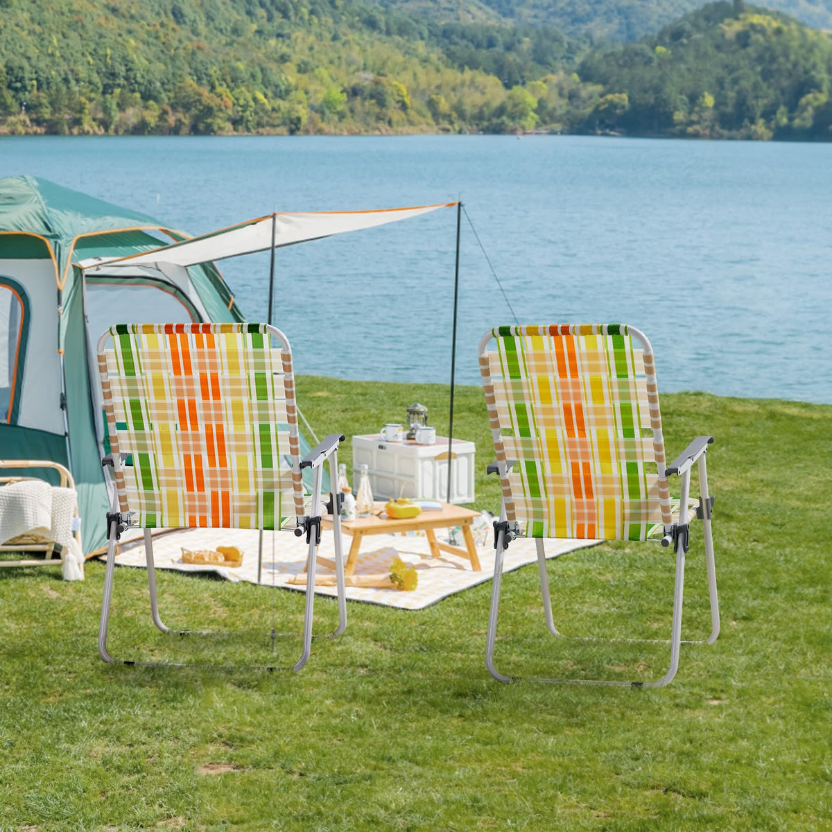 Oversized Webbed Folding Lawn Chairs 2 Pack E998206