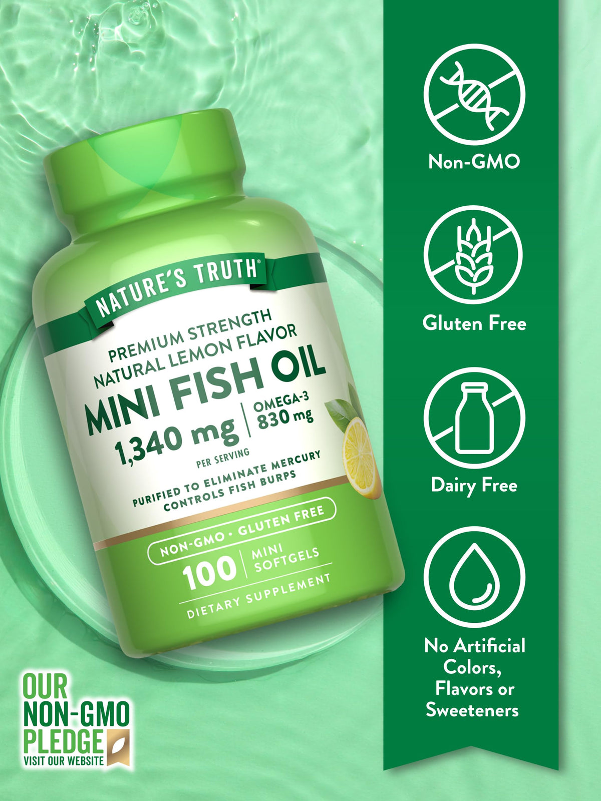 Fish Oil Omega 3 1340 mg 100 Softgels D627374