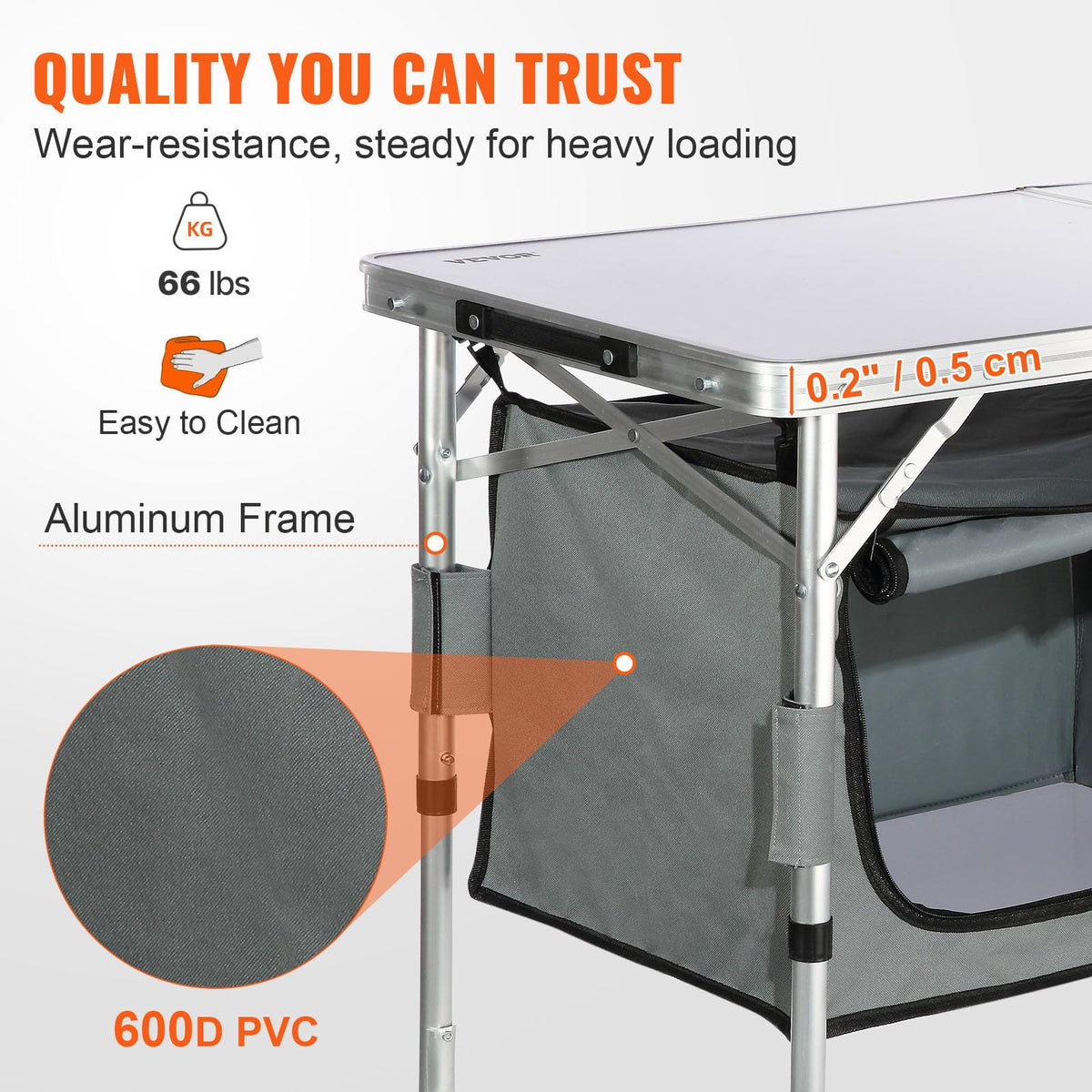 Folding Camping Cooking Table with Storage Organizer K7614