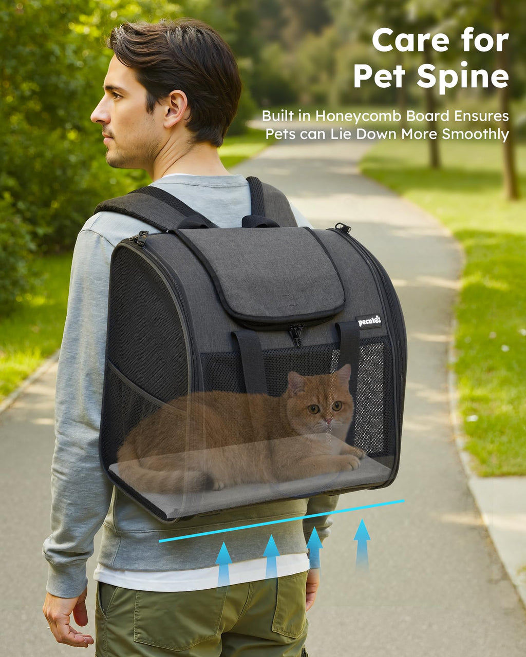 Dark Grey Cat Backpack with Breathable Mesh V27228