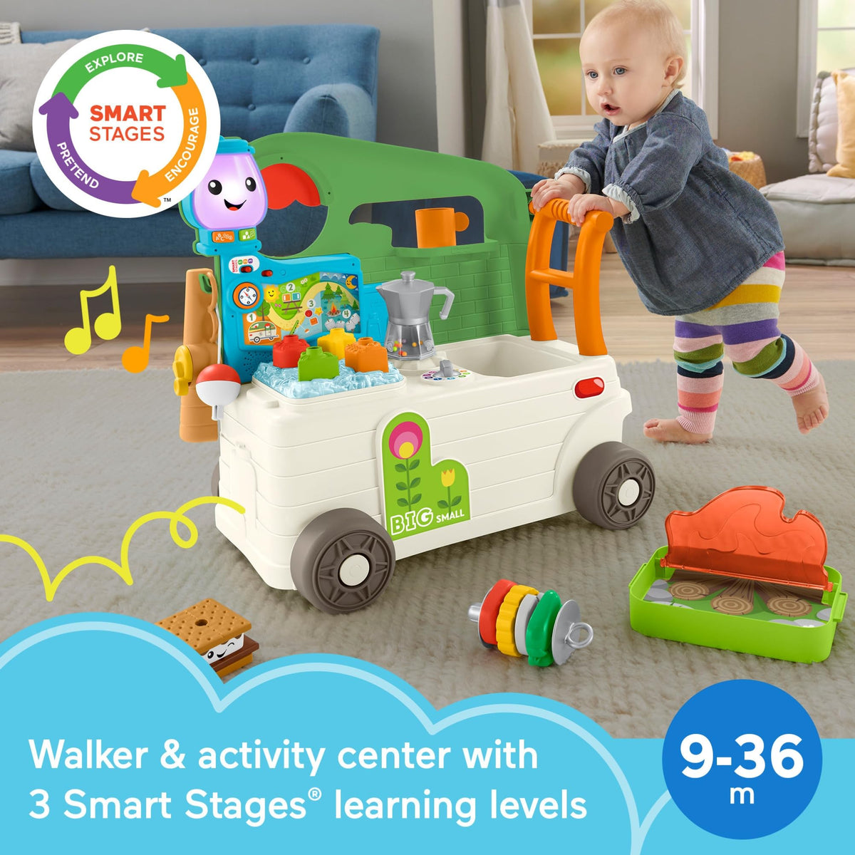 Baby to Toddler 3-in-1 Walker & Activity Center Y74551