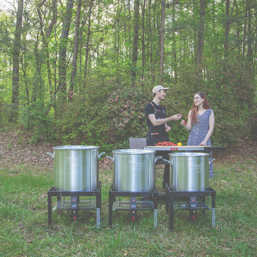 60QT Seafood Boil Pot with Basket and Burner M24121