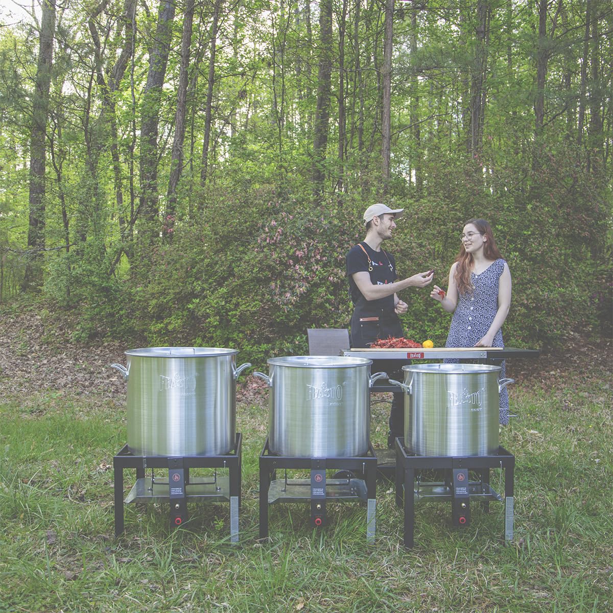 60QT Seafood Boil Pot with Basket and Burner M24121