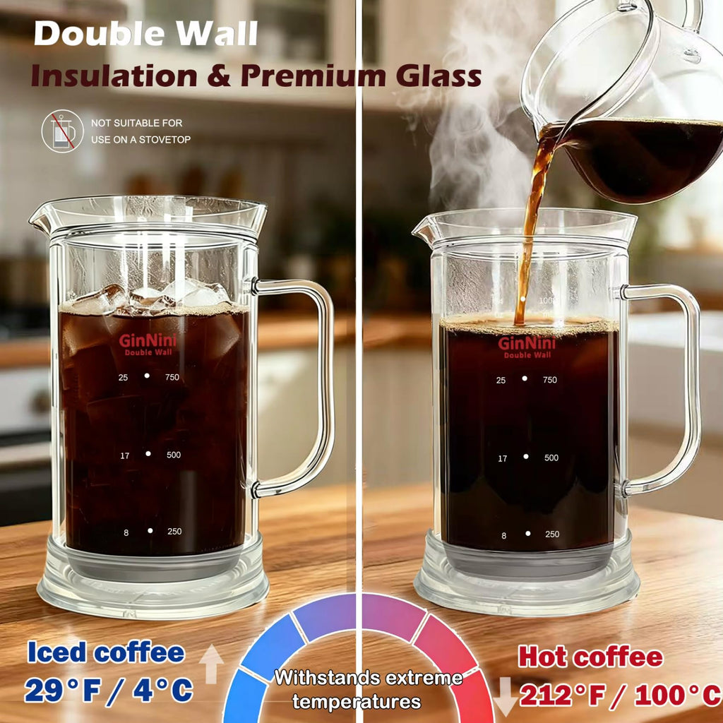 34oz Double-Wall Glass French Press L97103