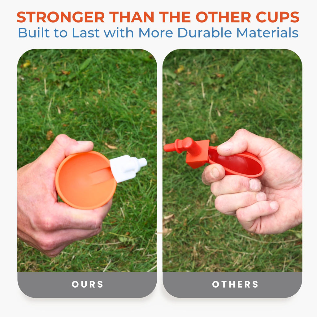 Large Automatic Chicken Waterer Cups with 1/2" PVC Tee Fittings 5-Pack A8488