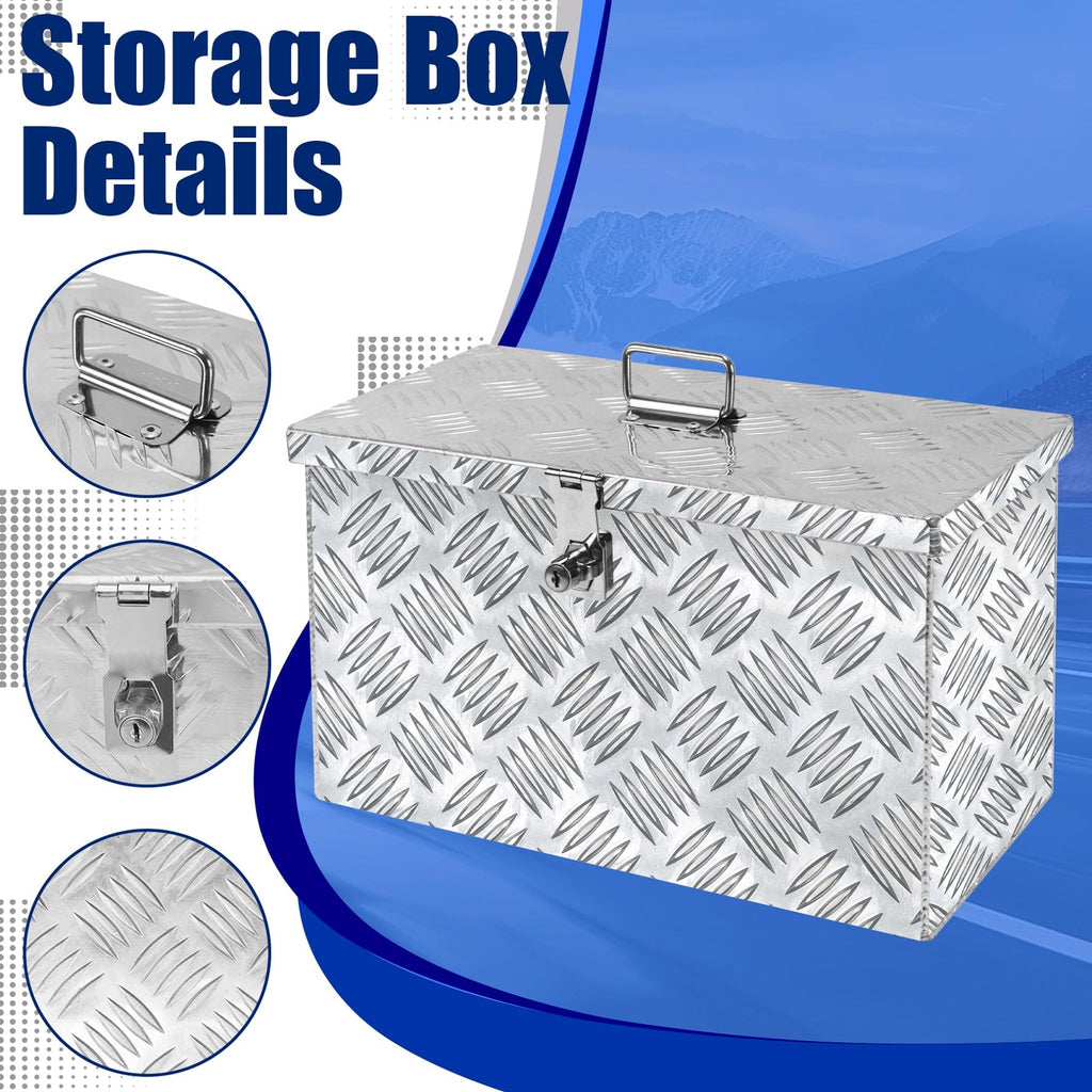 16 Inch Aluminum Waterproof Truck Bed Toolbox with Lock and Keys Y38529