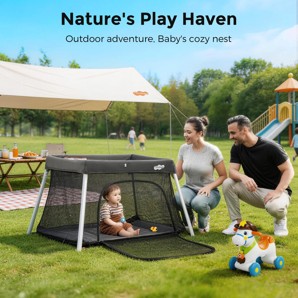 Foldable Portable Playpen with Mattress Y640442