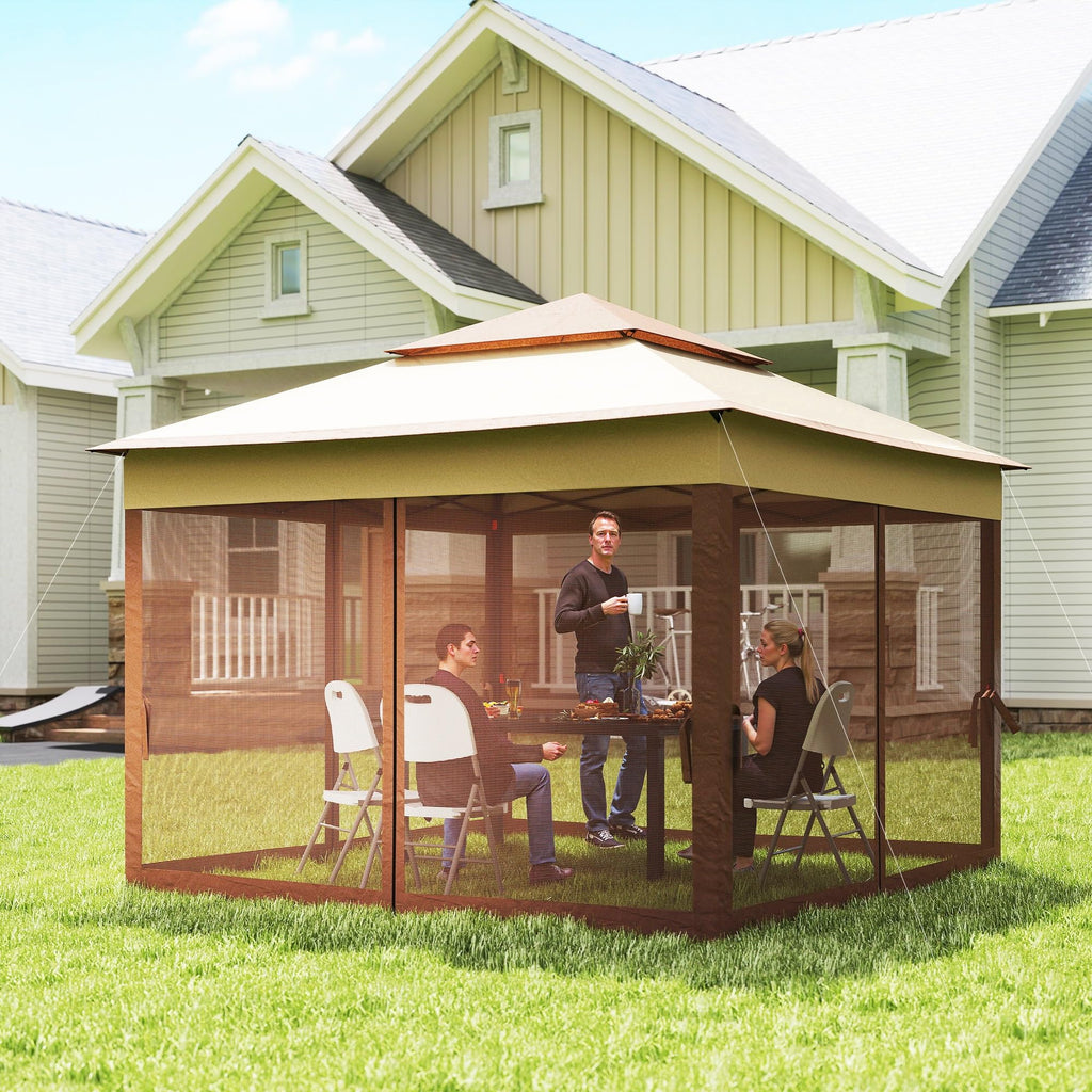 11' x 11' Pop Up Canopy with Removable Zipper Netting F1274