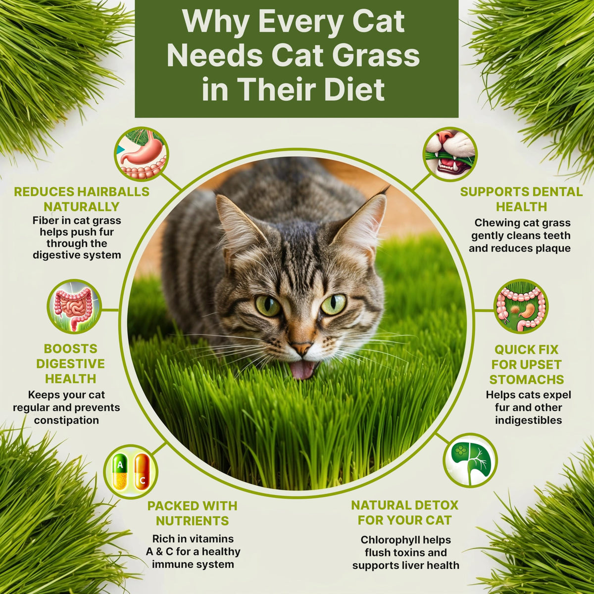 Cat Grass Seeds Mix 16 oz Non-GMO Heirloom L480142