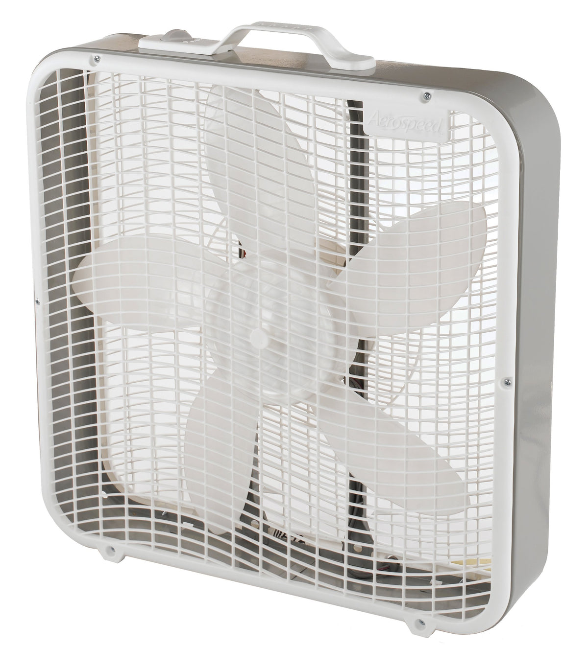 20-Inch 3-Speed Box Fan with Carrying Handle, Light Gray K495