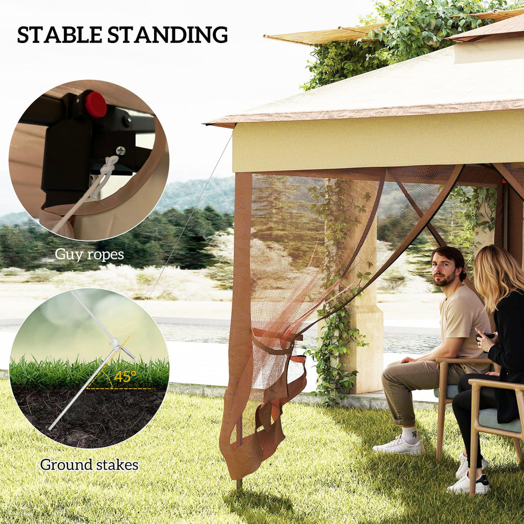 11' x 11' Pop Up Canopy with Removable Zipper Netting F1274