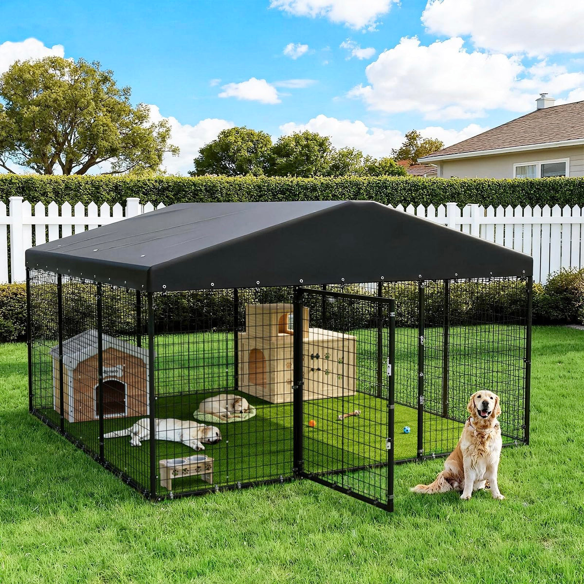 10 x 10 x 6 FT Outdoor Dog Kennel H2442
