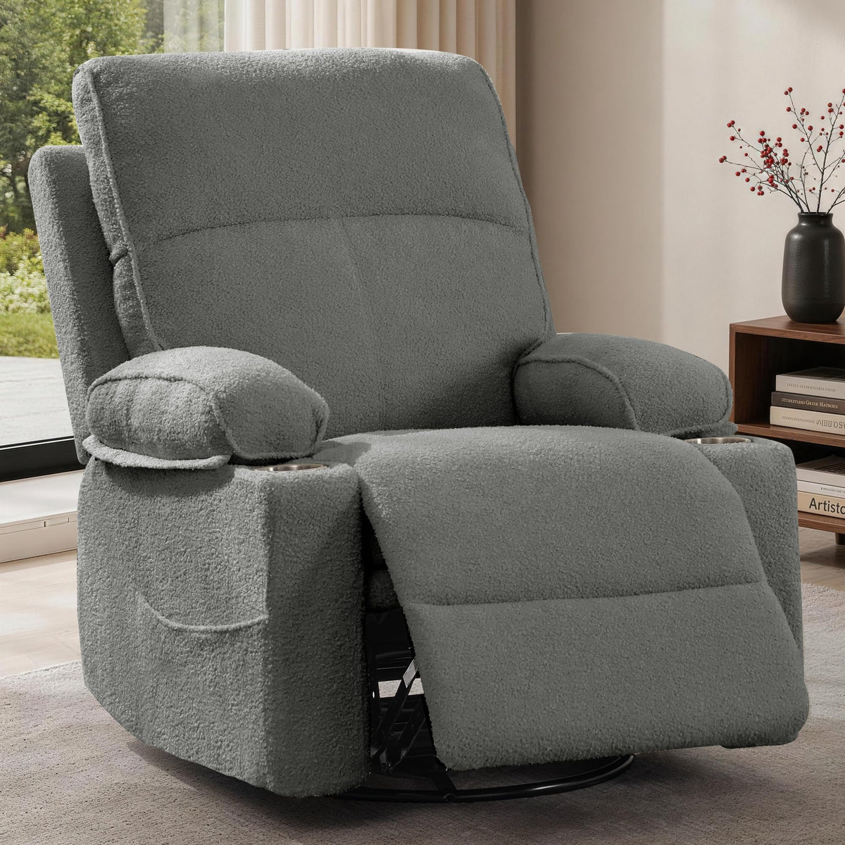 360° Swivel Rocker Recliner Chair with Cup Holders X241