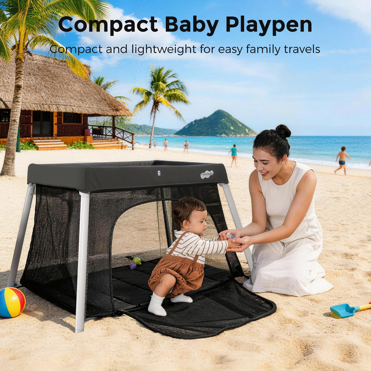 Foldable Portable Playpen with Mattress Y640442
