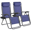 Oversized Padded Zero Gravity Chair Set of 2 with Pillow & Cup Holder A437