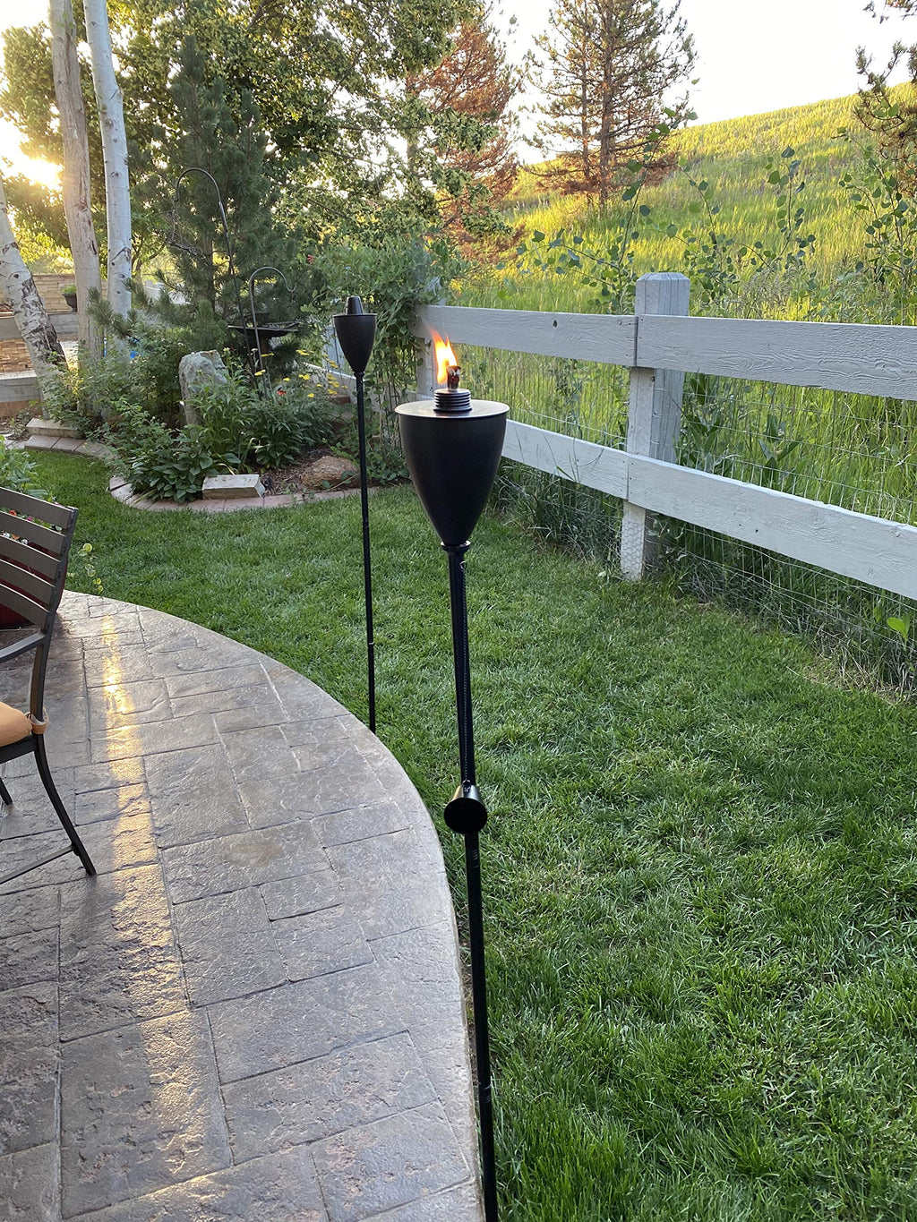 Outdoor Torches, Citronella Oil Compatible, Conical Bronze, 4 Pack C651405